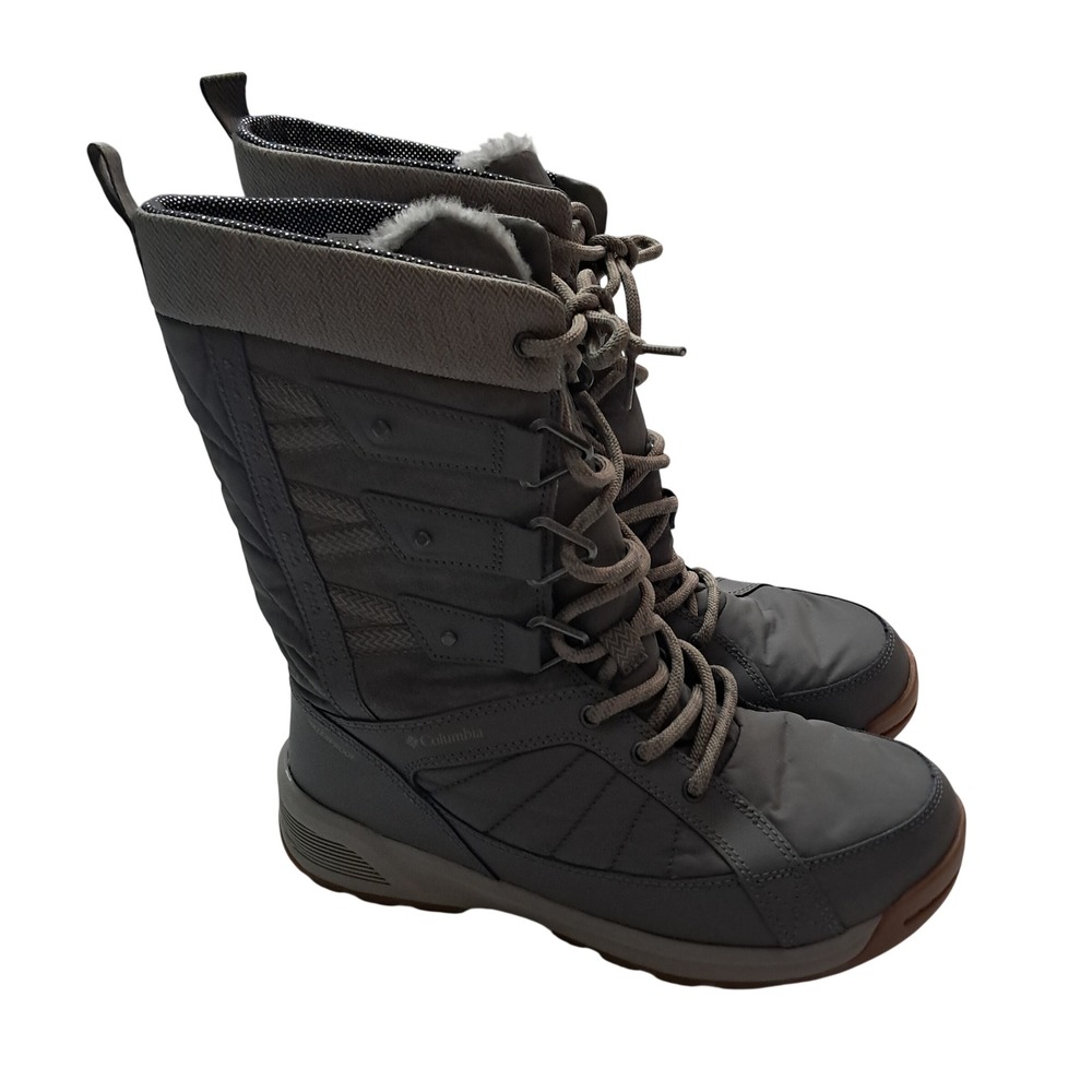 Columbia Meadows Snow Boots 9 Grey Omni-Heat Mid Calf Winter Waterproof Lace Up - Picture 4 of 11
